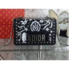 Dior J'Adior minitas met geborduurde bloemen in zwart-wit