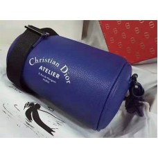 Dior rolkoffer in denim generfd kalfsleer blauw