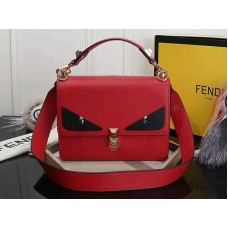 Fendi Kan I zwarte leren tas rood f5533