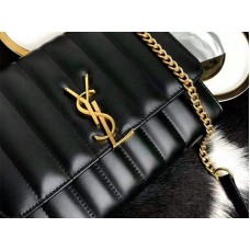 Saint Laurent Vicky Medium in matelassé lamsleer zwart