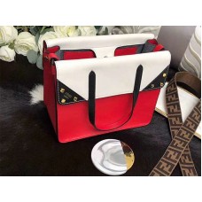 Fendi Medium Flip Regular leren tote tas rood