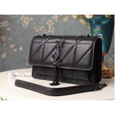 Saint Laurent Jamie Medium Carre Rive in Clafskin Zwart