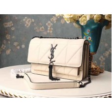 Saint Laurent Jamie Medium Carre Rive in Clafskin Cream