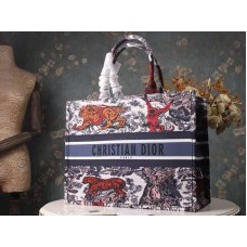 Dior Book Tote Toile De Jouy-tas blauw
