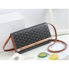 Goyard Monte Carlo Clutch met riem, bruin en zwart