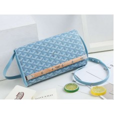 Goyard Monte Carlo Clutch met schouderband PM Lichtblauw
