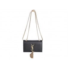 Yves Saint Laurent Mini Monogram Tas in origineel zwart leer
