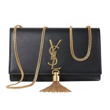 Yves Saint Laurent kleine Monogram tas in origineel zwart leer