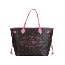Louis Vuitton 2013 Monogram Neverfull GM Rose Velours