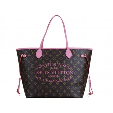 Louis Vuitton 2013 Monogram Neverfull MM Rose Velours