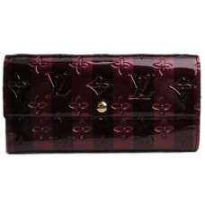 Louis Vuitton Monogram Vernis Rayes Sarah Portemonnee Amarante Ray