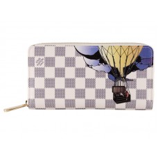 Louis Vuitton Damier Azur Zippy Illustre Nostalgische Reclameclip Ritssluiting Lang