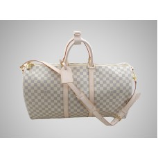 Louis Vuitton Damier Azur Keepall 55 met schouderband