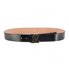 Louis Vuitton Initials Epi leren riem zwart met gouden gesp
