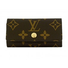 Louis Vuitton Monogram sleutelhouder met 4 sleutels en bloemenprint in roze.