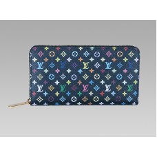 Louis Vuitton Monogram Multicolore Zippy Portemonnee Zwart