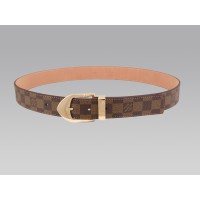 Louis Vuitton Damier-riem met gouden gesp