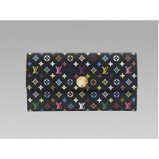 Louis Vuitton Monogram Veelkleurige Zwarte Sarah Portemonnee Pistache