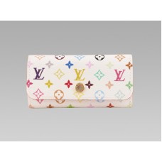 Louis Vuitton Monogram Multicolore witte sleutelhouder voor 4 sleutels, lychee