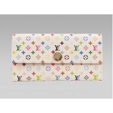 Louis Vuitton Monogram Multicolore Witte Sarah Portemonnee Litchi