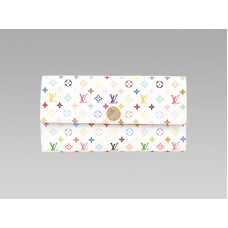 Louis Vuitton Monogram Multicolore Witte Sarah Portemonnee Rozijn