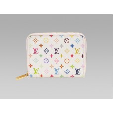 Louis Vuitton Monogram Multicolore Zippy portemonneetje wit