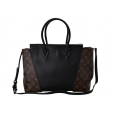 Louis Vuitton W-tas Monogram & Leer PM Zwart
