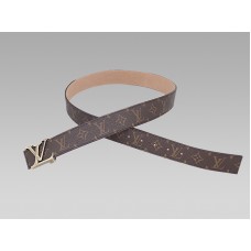 Louis Vuitton riem met initialen en monogram, bronzen gesp.