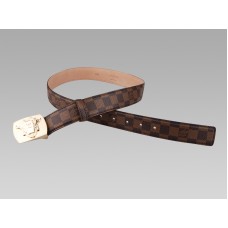 Louis Vuitton Ecusson Damier riem gouden gesp
