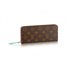 Louis Vuitton Monogram Clemence Portemonnee Turkoois