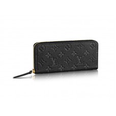 Louis Vuitton Monogram Empreinte Leren Clemence Portemonnee Zwart