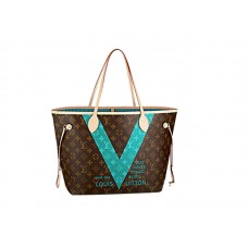Louis Vuitton Monogram V Neverfull Mm Turkoois