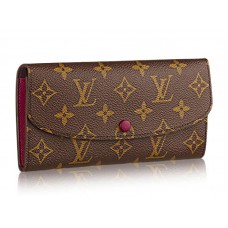 Louis Vuitton Monogram Emilie portemonnee in fuchsia