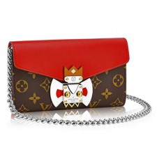 Louis Vuitton Monogram Tribal Mask Chain Wallet Rood