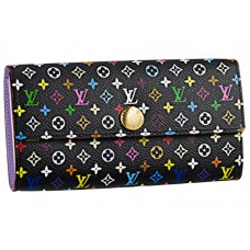 Louis Vuitton Veelkleurige Zwarte Sarah Portemonnee Violette