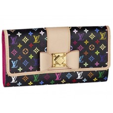 Louis Vuitton Multicolor Sarah Knot Portemonnee Zwart