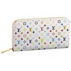 Louis Vuitton Multicolore Witte Zippy Portemonnee Oranje