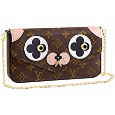 Louis Vuitton Monogram Canvas Pochette Felicie een schattige hond