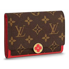 Louis Vuitton Flore compacte portemonnee monogram canvas coquelicot m64587
