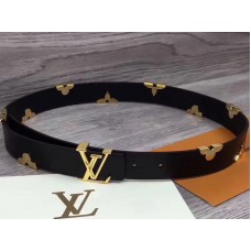 Louis Vuitton iconische riem met metallic bloemen en initialen m9310