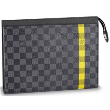 Louis Vuitton Damier Graphite Stripe reisetui MM geel n60107