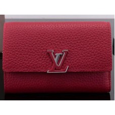 Louis Vuitton Taurillon lederen capucines compacte portemonnee Rubis m62158