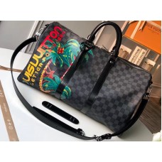 Louis Vuitton Damier Kobalt Canvas Keepall Bandouliere 45 Flash n50002