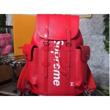 Louis Vuitton X Supreme Christopher rugzak Epi PM rood