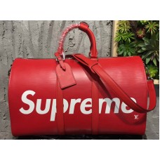 Louis Vuitton X Supreme Epi Leather Keepall Bandouliere 45 Rood