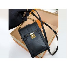 Louis Vuitton koffer met Epi lederen telefoonketting, zwart m44184