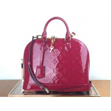 Monogram van Louis Vuitton Vernis Alma PM Magenta m91611