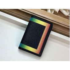 Louis Vuitton Taiga leren opbergvak met kleurrijke afwerking, zwart m55048