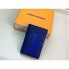 Louis Vuitton Epi lederen opbergvakje in marineblauw met blauwe initialen m67904