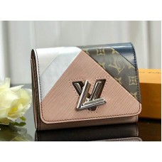 Louis Vuitton Epi Leather Twist Compact Wallet Wit Roze m67799